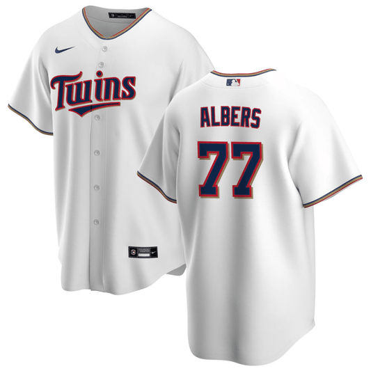 Andrew Albers Minnesota Twins Home White Baseball Player Jersey