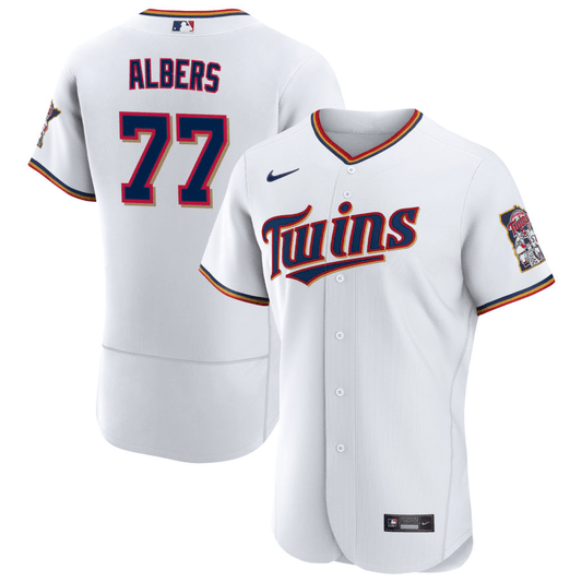 Andrew Albers Minnesota Twins Home White Baseball Player Jersey