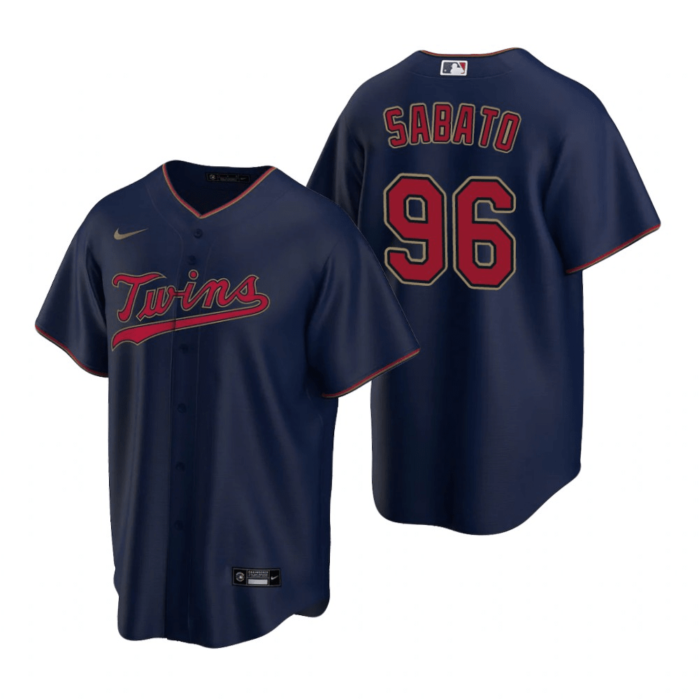 Aaron Sabato Minnesota Twins Alternate Navy Baseball Player Jersey