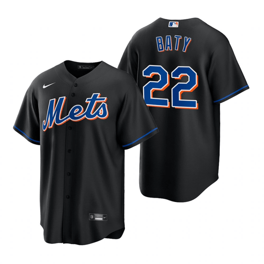 Brett Baty New York Mets Alternate Black Baseball Player Jersey