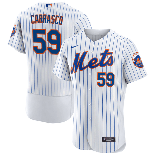 Carlos Carrasco New York Mets Home White Baseball Player Jersey