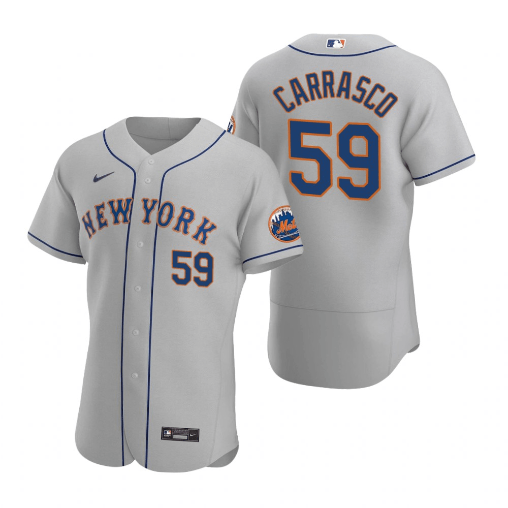 Carlos Carrasco New York Mets Road Gray Baseball Player Jersey