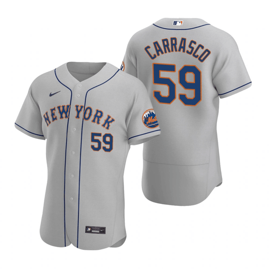 Carlos Carrasco New York Mets Road Gray Baseball Player Jersey