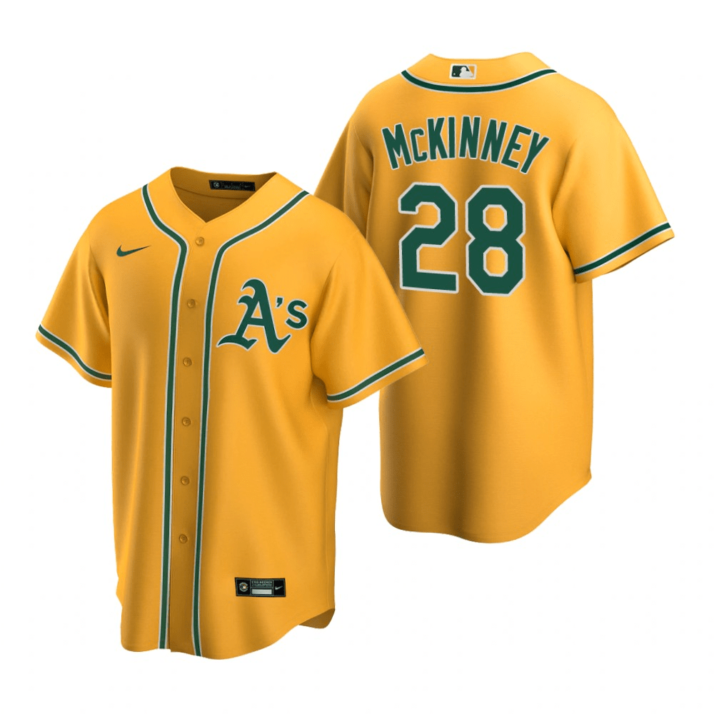 Billy McKinney Oakland Athletics Alternate Gold Baseball Player Jersey