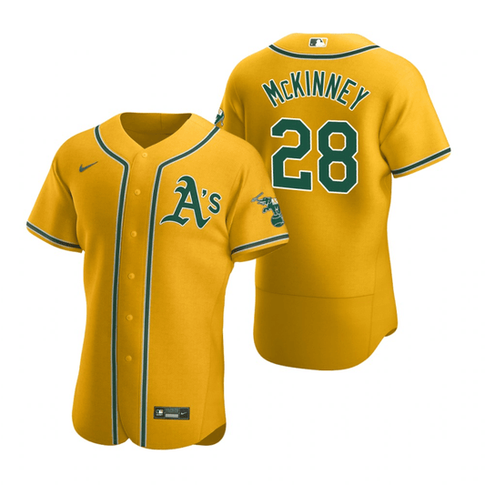 Billy McKinney Oakland Athletics Alternate Gold Baseball Player Jersey