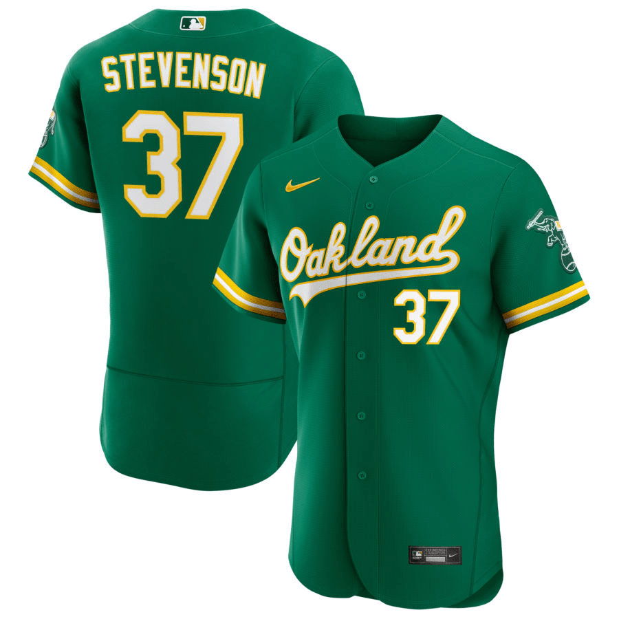 Cal Stevenson Oakland Athletics Alternate Green Baseball Player Jersey