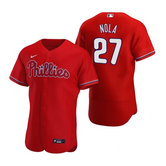Aaron Nola Philadelphia Phillies Alternate Red Baseball Player Jersey