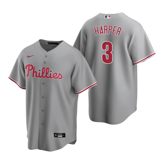 Bryce Harper Philadelphia Phillies Road Gray Baseball Player Jersey