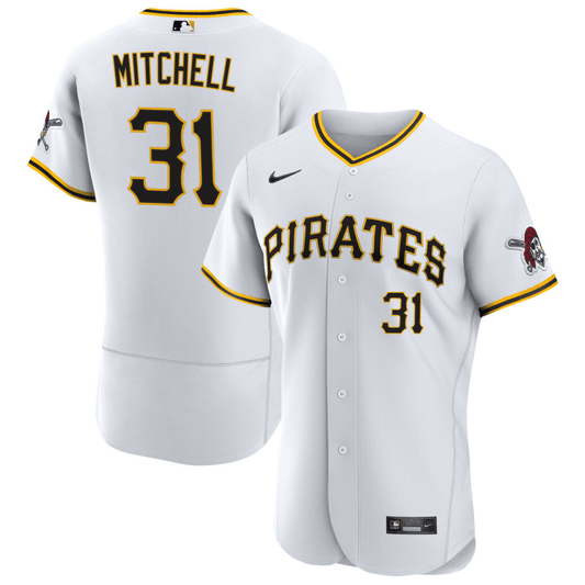 Cal Mitchell Pittsburgh Pirates Home White Baseball Player Jersey