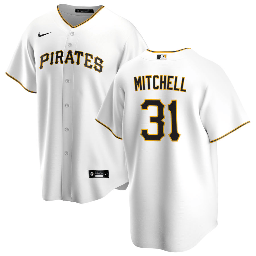 Cal Mitchell Pittsburgh Pirates Home White Baseball Player Jersey