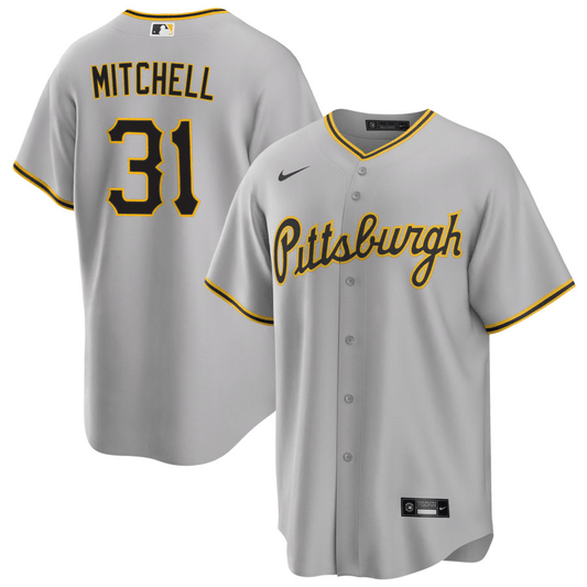 Cal Mitchell Pittsburgh Pirates Road Gray Baseball Player Jersey