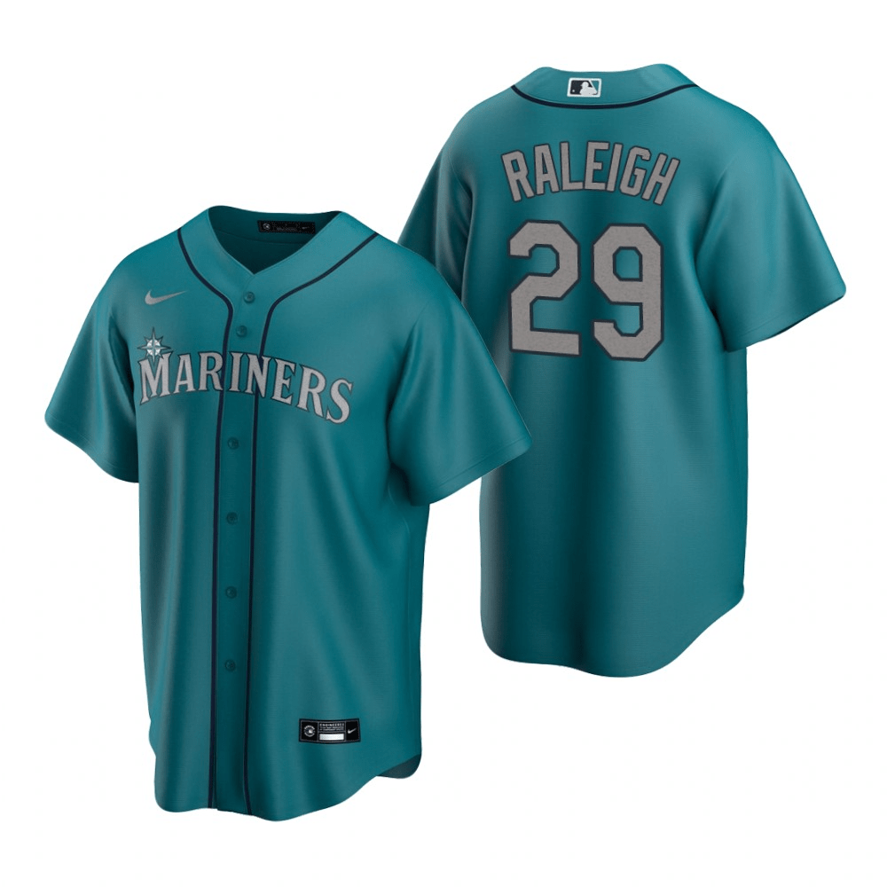 Cal Raleigh Seattle Mariners Alternate Aqua Baseball Player Jersey
