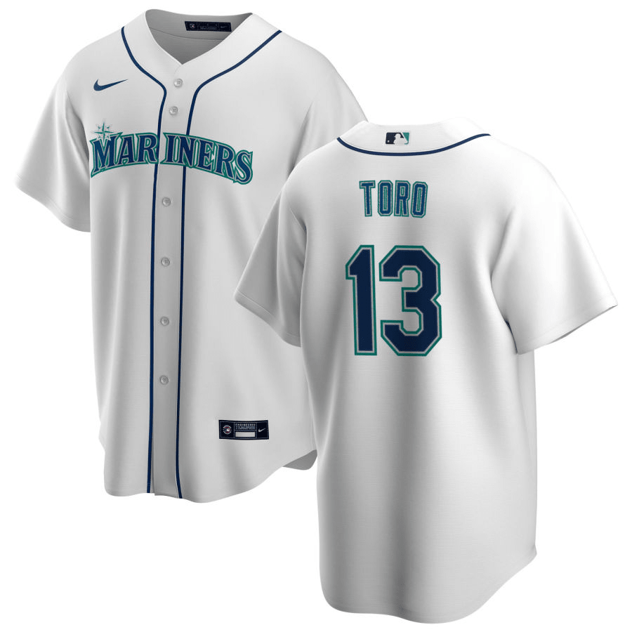 Abraham Toro Seattle Mariners Home White Baseball Player Jersey