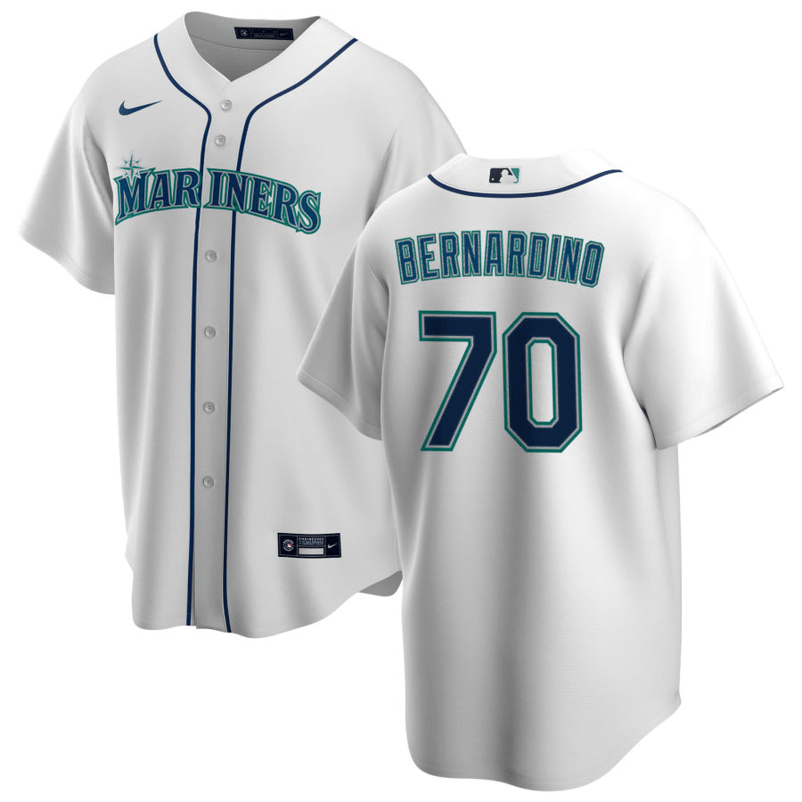 Brennan Bernardino Seattle Mariners Home White Baseball Player Jersey