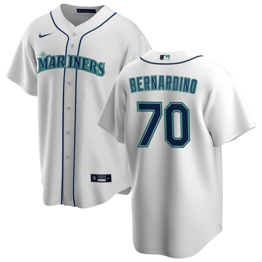 Brennan Bernardino Seattle Mariners Home White Baseball Player Jersey