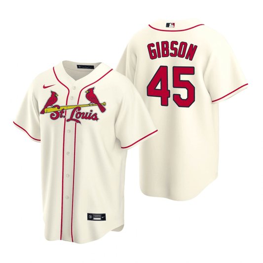 Bob Gibson St. Louis Cardinals Alternate Cream Baseball Player Jersey