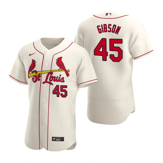 Bob Gibson St. Louis Cardinals Alternate Cream Baseball Player Jersey