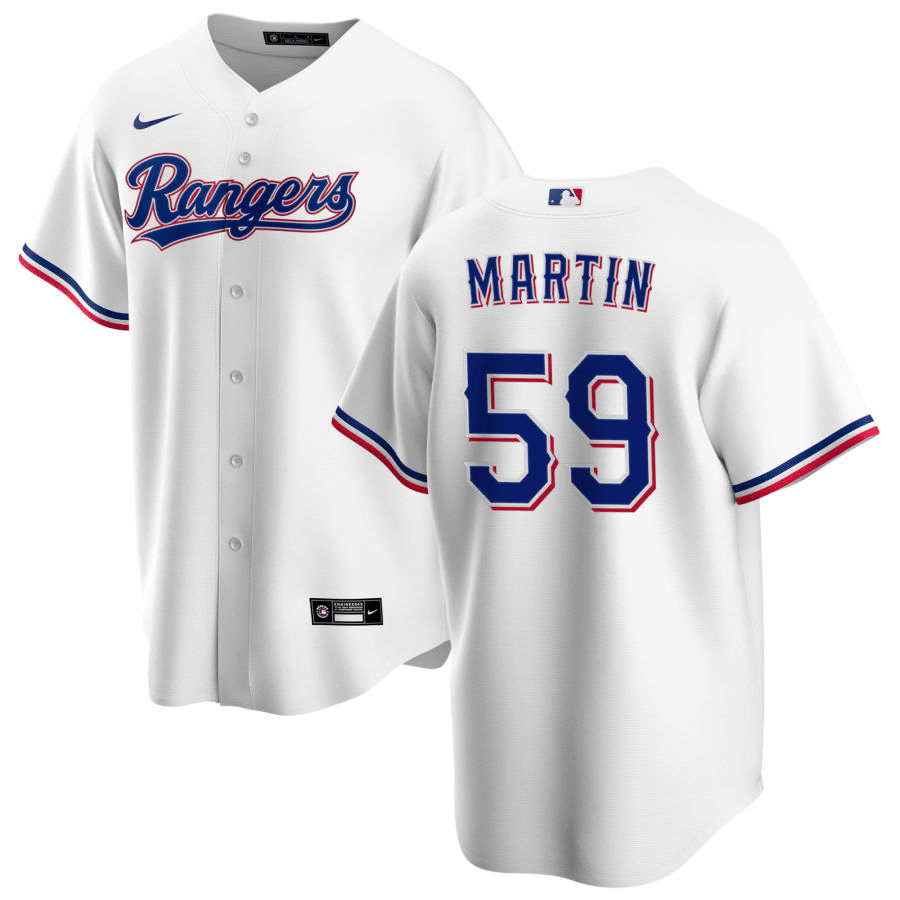 Brett Martin Texas Rangers Home White Baseball Player Jersey