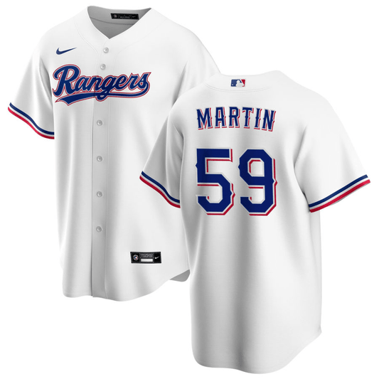 Brett Martin Texas Rangers Home White Baseball Player Jersey