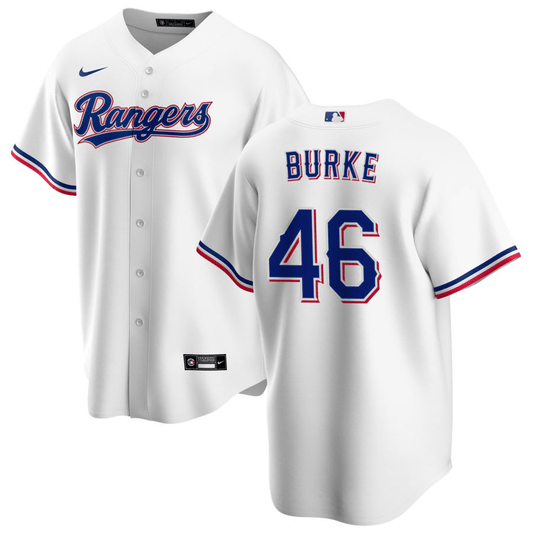 Brock Burke Texas Rangers Home White Baseball Player Jersey