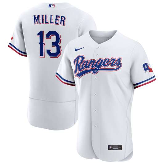 Brad Miller Texas Rangers Home White Baseball Player Jersey
