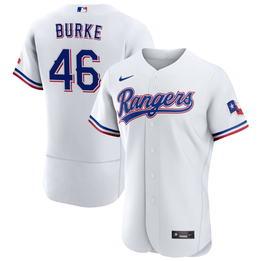 Brock Burke Texas Rangers Home White Baseball Player Jersey