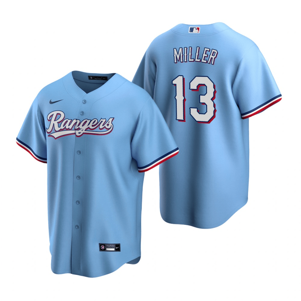 Brad Miller Texas Rangers Alternate Blue Baseball Player Jersey