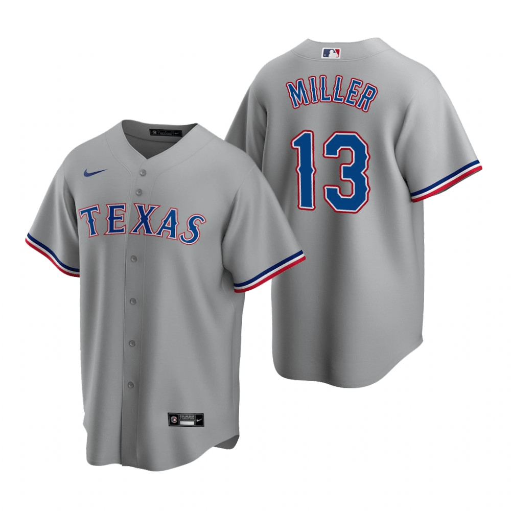 Brad Miller Texas Rangers Road Gray Baseball Player Jersey