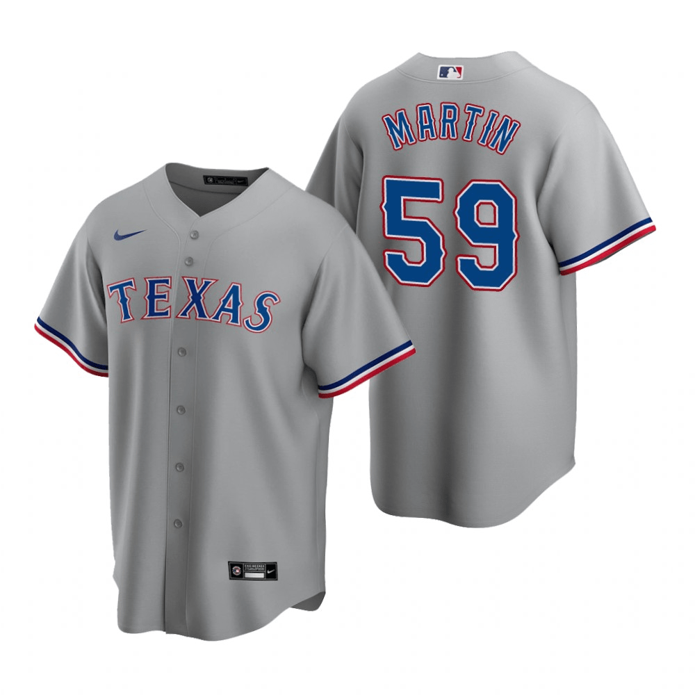 Brett Martin Texas Rangers Road Gray Baseball Player Jersey