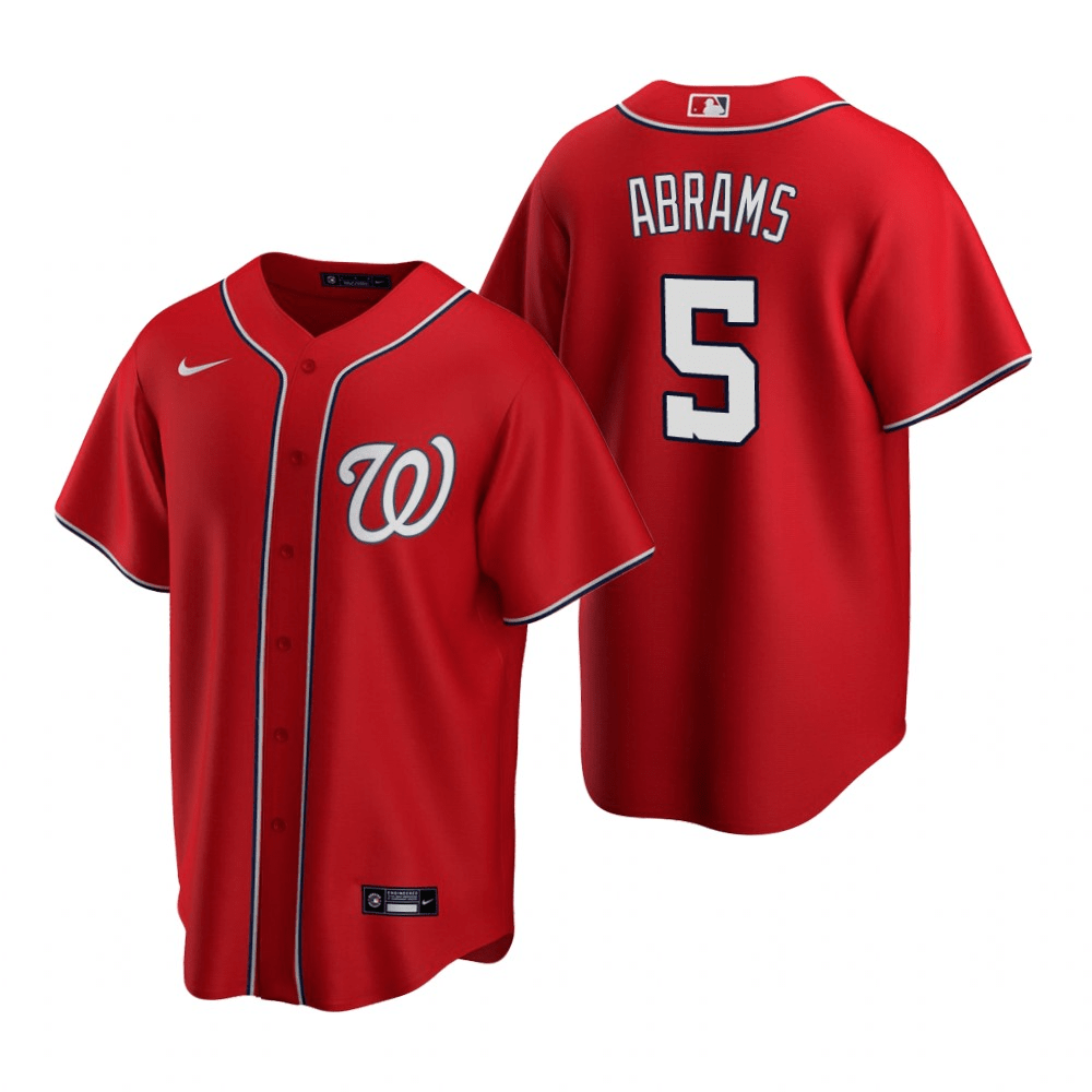 C.J. Abrams Washington Nationals Alternate Scarlet Baseball Player Jersey