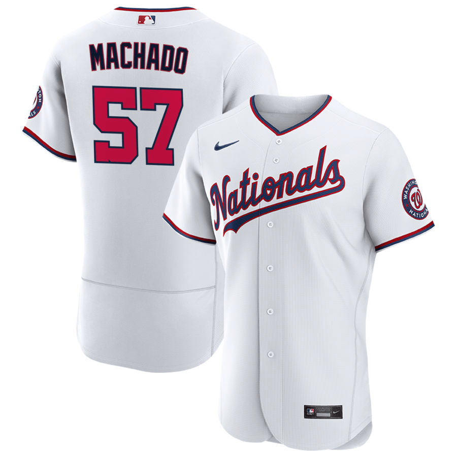 Andres Machado Washington Nationals Home White Baseball Player Jersey