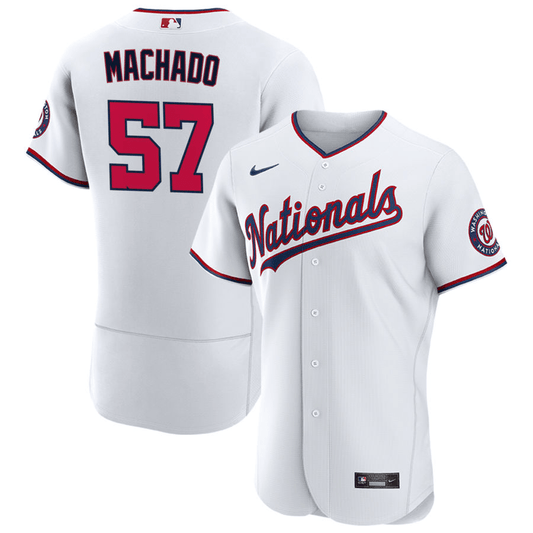 Andres Machado Washington Nationals Home White Baseball Player Jersey