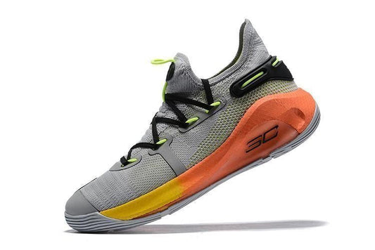 Men's Curry 6 Christmas Grey Orange Shoes