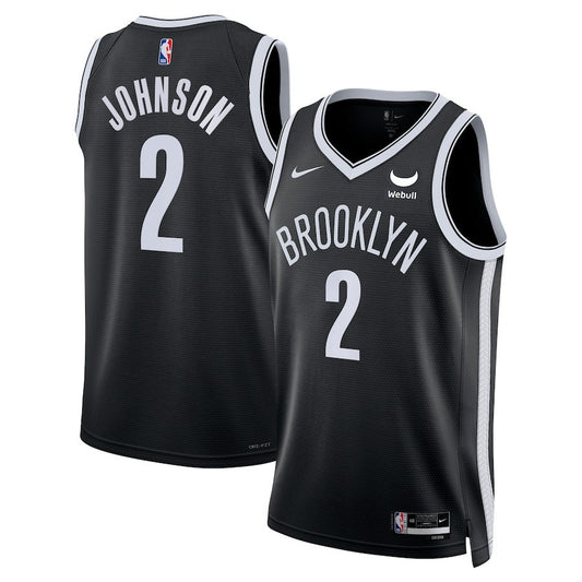 Cameron Johnson Brooklyn Nets NBA Swingman Badge Player Black Jersey