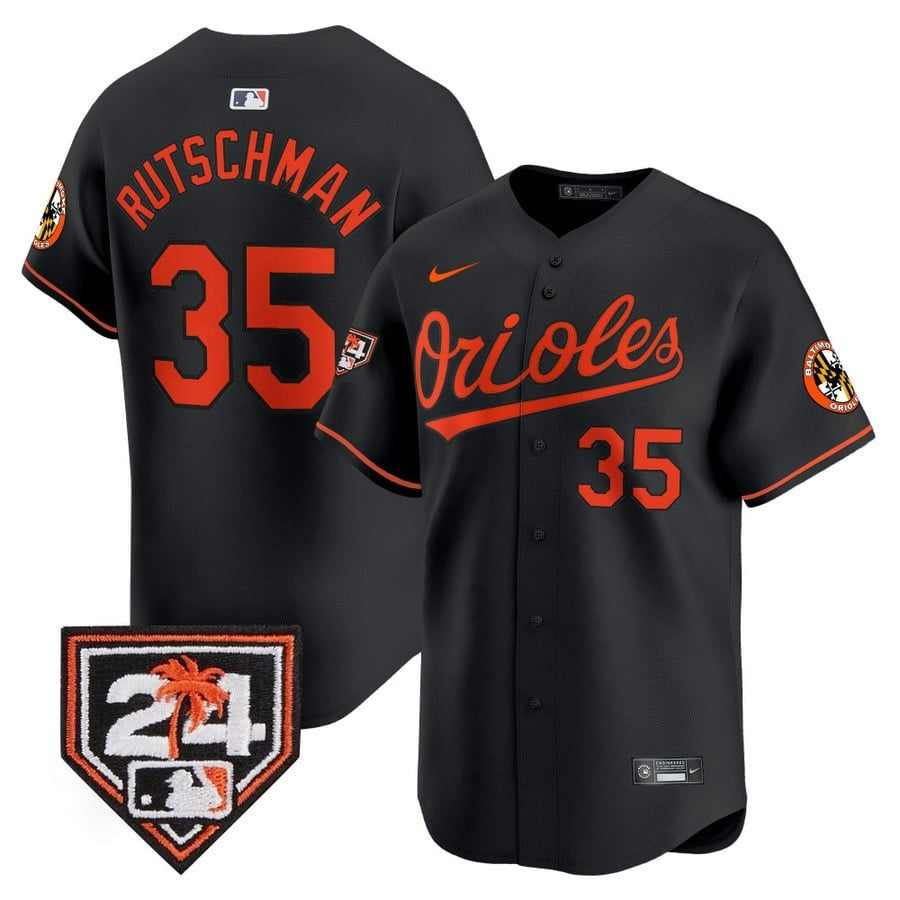 Adley Rutschman Baltimore Orioles Black 2024 Spring Training Patch Men Jersey