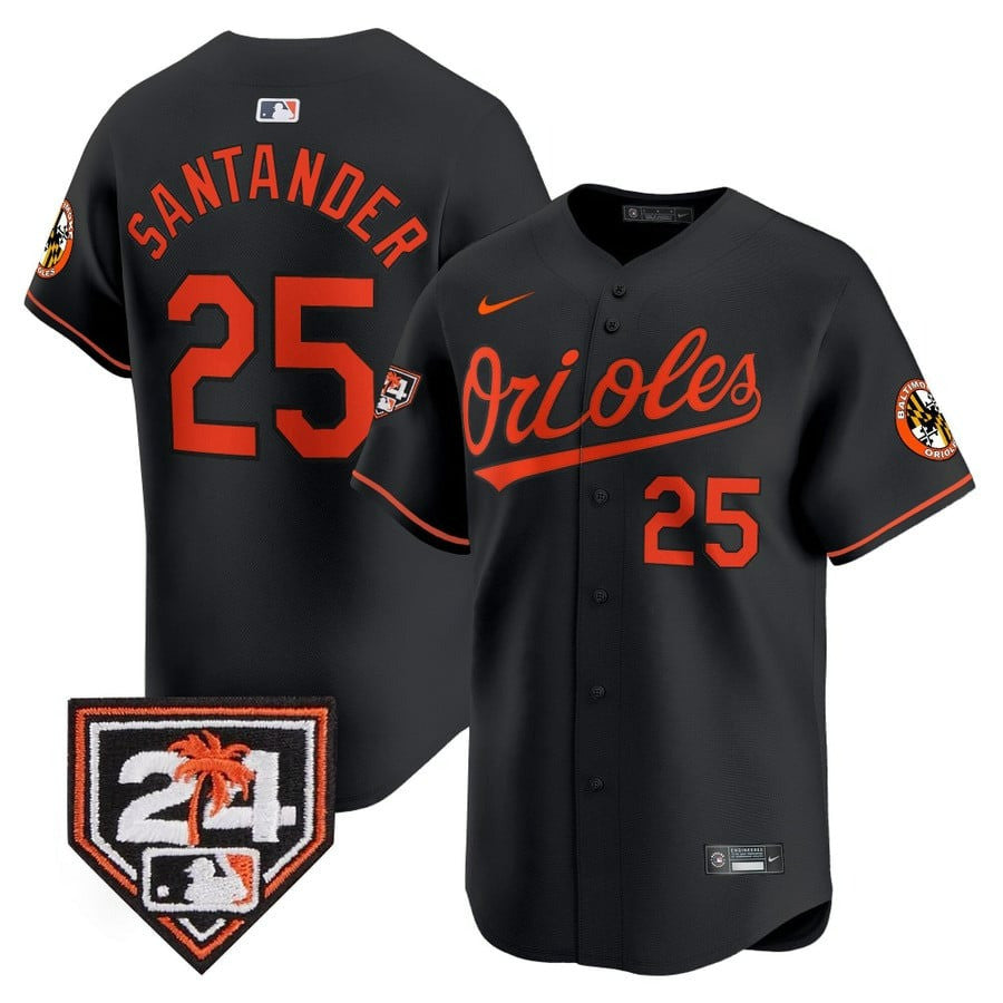 Anthony Santander Baltimore Orioles Black 2024 Spring Training Patch Men Jersey