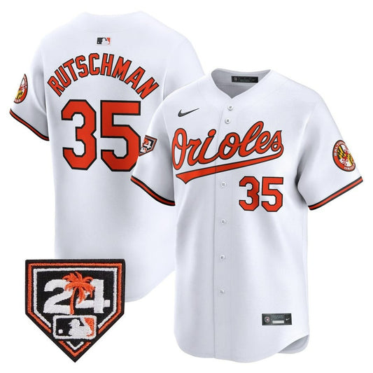 Adley Rutschman Baltimore Orioles White 2024 Spring Training Patch Men Jersey