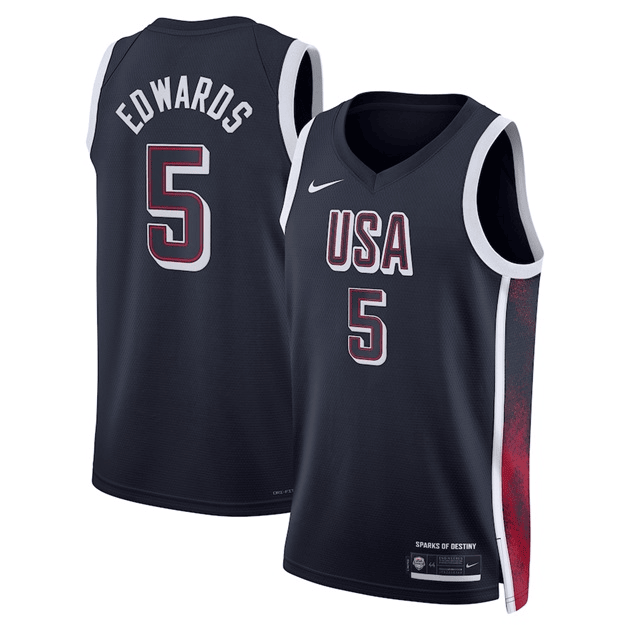 Anthony Edwards USA National Team 2024 Limited Edition Navy Game Jersey