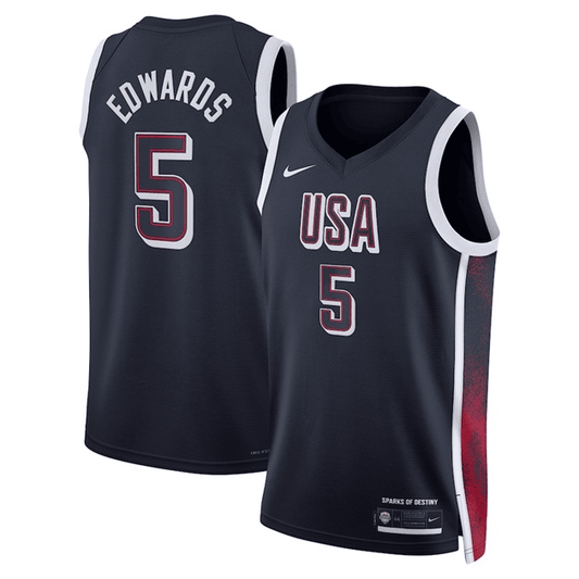 Anthony Edwards USA National Team 2024 Limited Edition Navy Game Jersey