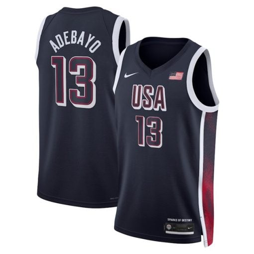 Bam Adebayo USA National Team 2024 Match Edition Fan Game Navy Jersey