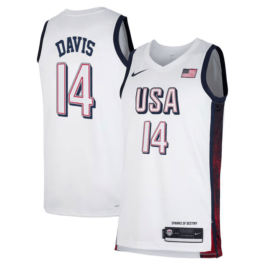 Anthony Davis USA National Team 2024 Match Edition Fan Game White Jersey