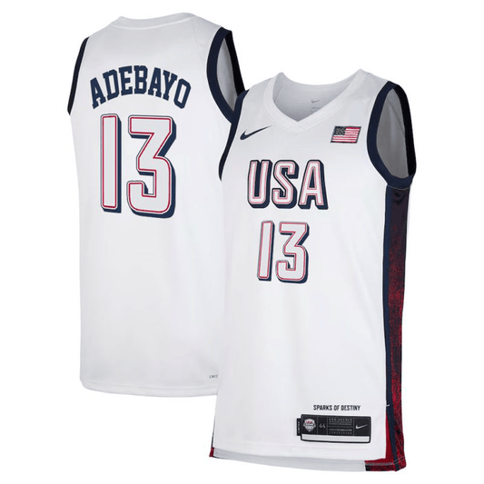 Bam Adebayo USA National Team 2024 Match Edition Fan Game White Jersey