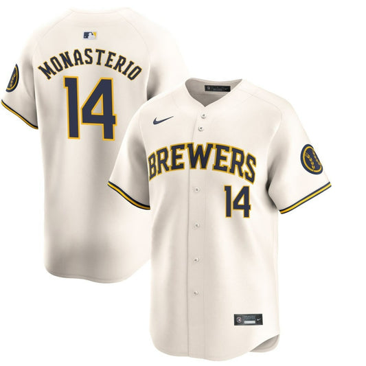 Andruw Monasterio Milwaukee Brewers 2024 Cream Home Limited Jersey