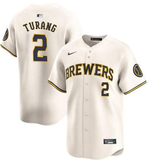 Brice Turang Milwaukee Brewers 2024 Cream Home Limited Jersey