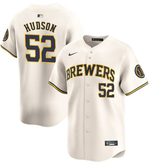 Bryan Hudson Milwaukee Brewers 2024 Cream Home Limited Jersey