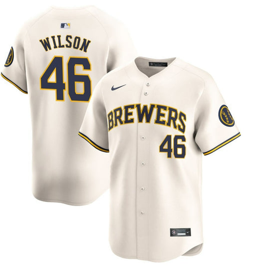 Bryse Wilson Milwaukee Brewers 2024 Cream Home Limited Jersey