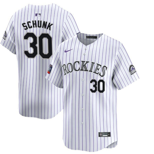 Aaron Schunk Colorado Rockies 2024 White Home Limited Player Jersey