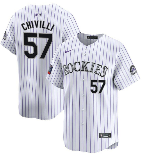 Angel Chivilli Colorado Rockies 2024 White Home Limited Player Jersey