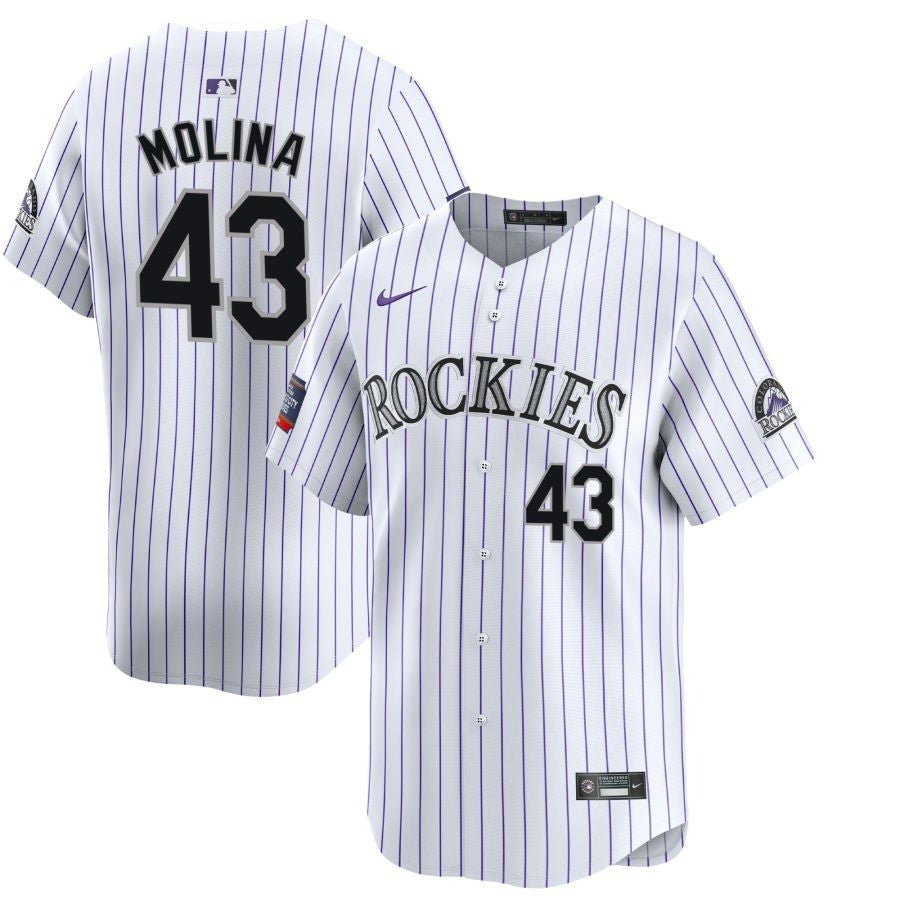 Anthony Molina Colorado Rockies 2024 White Home Limited Player Jersey