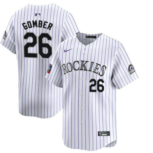 Austin Gomber Colorado Rockies 2024 White Home Limited Player Jersey